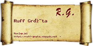 Ruff Gréta névjegykártya